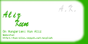 aliz kun business card